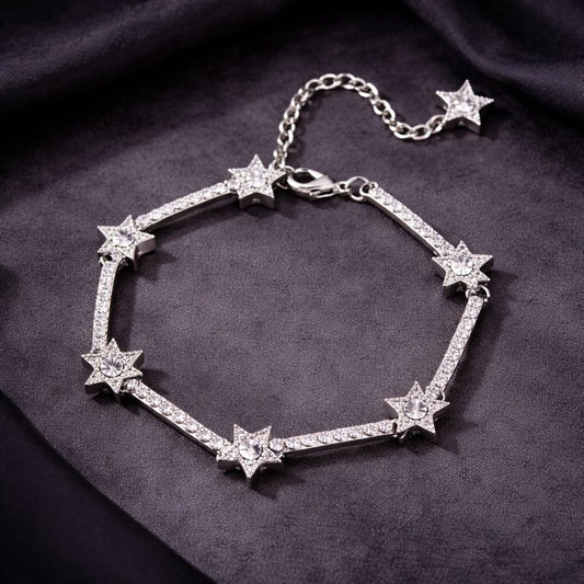 Silver Star Pave Bracelet