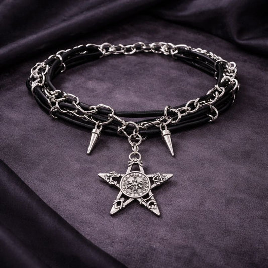 Black Chain Star Choker Necklace