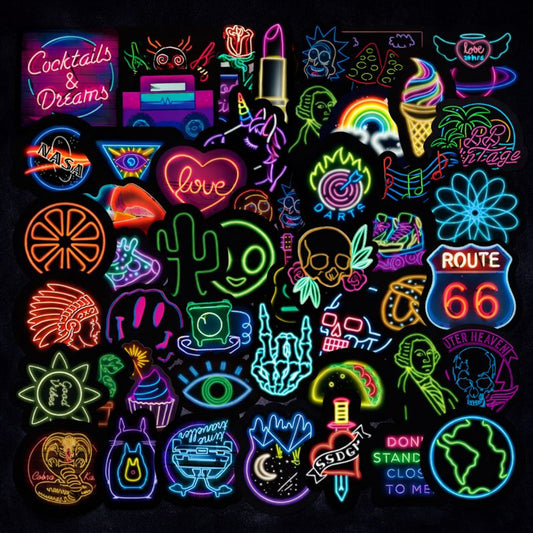 Neon Graffiti Sticker Pack (50 pcs)